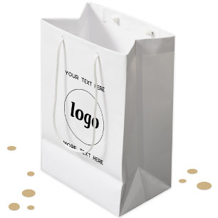 Sac Cadeau Moyen Logo Simple Avec Marque Entreprise Texte