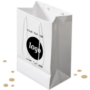 Sac Cadeau Moyen Logo Simple Avec Marque Entreprise Texte