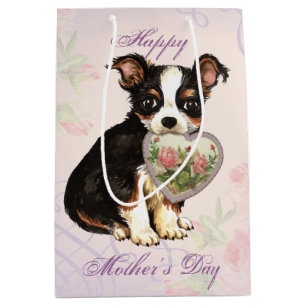 Sac Cadeau Moyen Longue maman de coeur de chiwawa de manteau