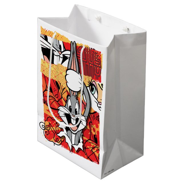 Sac Cadeau Moyen LOONEY TUNES™ | BUGS BUNNY™ Pop-up Graphic (Devant Angle)