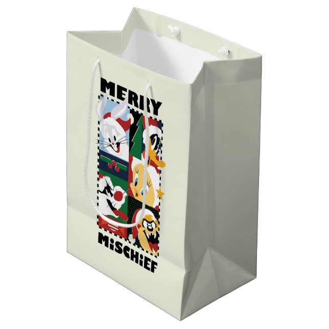 Sac Cadeau Moyen LOONEY TUNES™ Joyeux Mischief (Devant Angle)