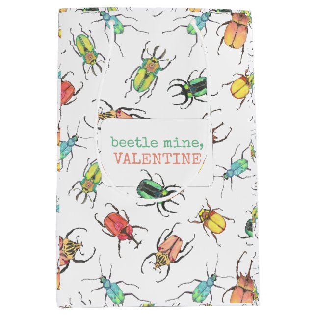 Sac Cadeau Moyen Love Bug Beetle Mine Saint Valentin (Devant)