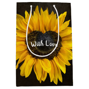 Sac Cadeau Moyen Love Coeur Tournesol