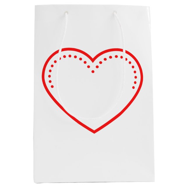 Sac Cadeau Moyen Love Heart Red Valentine's Medium Gift Bag (Devant)