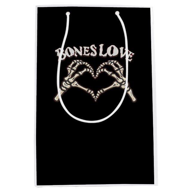 Sac Cadeau Moyen Love Skeleton Hand Classic (Devant)