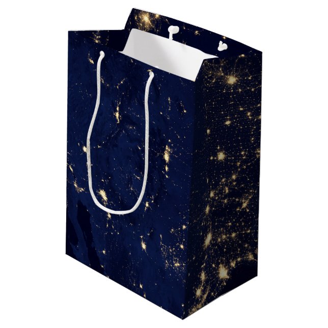 Sac Cadeau Moyen Lumières de la NASA de l'espace Etats-Unis (Dos Angle)