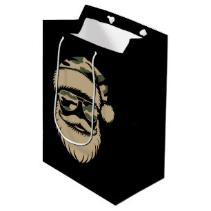 Sac Cadeau Moyen Lunettes de soleil camouflage Santa Claus Noël