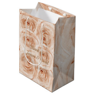 Sac Cadeau Moyen Luxe rose beau pastel rose merci