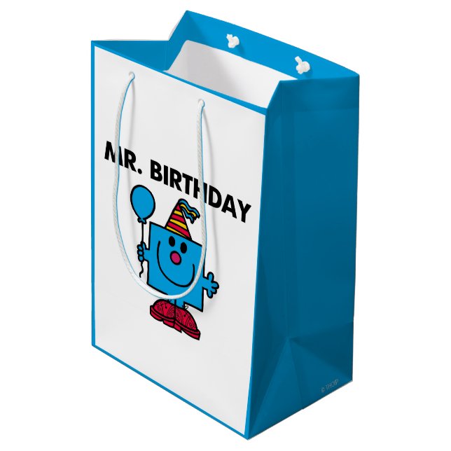 Sac Cadeau Moyen M. Anniversaire | Joyeux ballon d'anniversaire (Dos Angle)