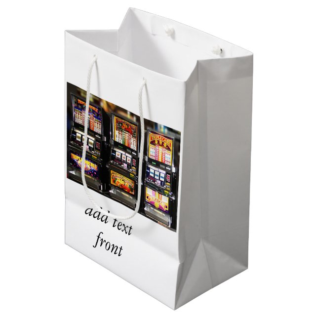 Sac Cadeau Moyen Machines de rêve - Machines à sous Lucky (Devant Angle)