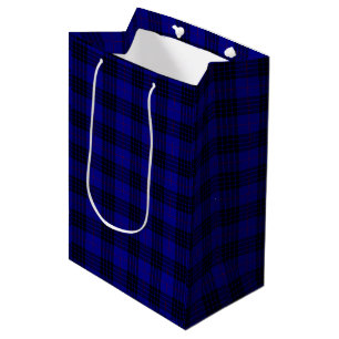 Sac Cadeau Moyen MacKay tartan bleu noir plaid