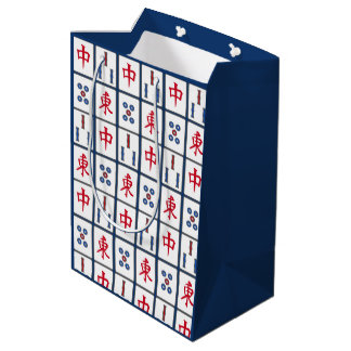 Sac Cadeau Moyen Mahjong Carreaux de jeu Conception Sac-cadeau moye