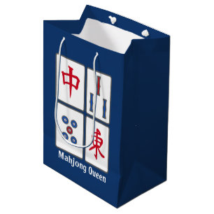 Sac Cadeau Moyen Mahjong Jeu Titres Design
