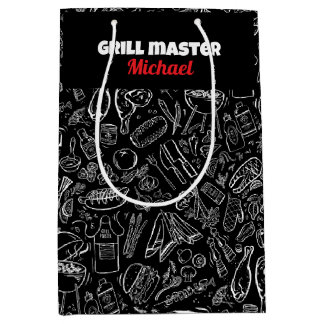Sac Cadeau Moyen Maître du grill amateur de barbecue hommes papa ma