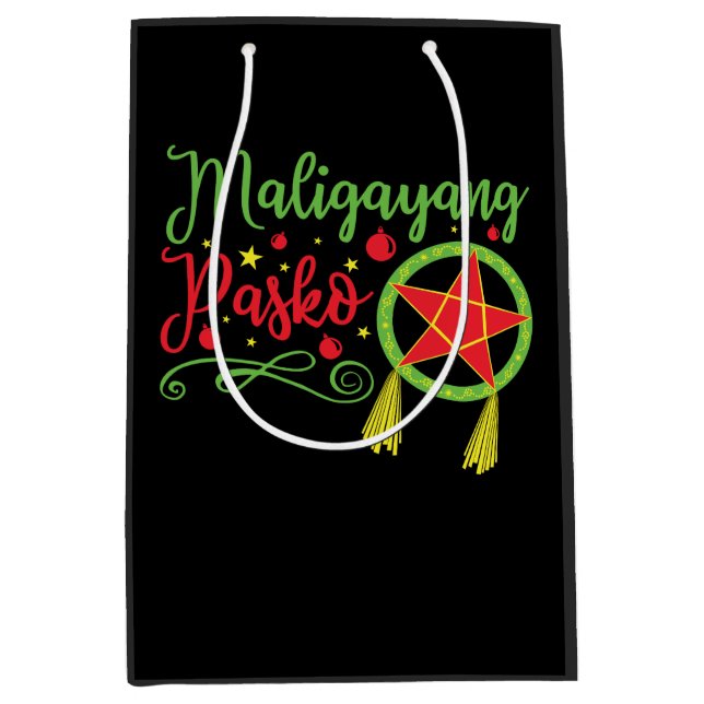 Sac Cadeau Moyen Maligayang Pasko Filipino de Noël Philippines Phil (Devant)