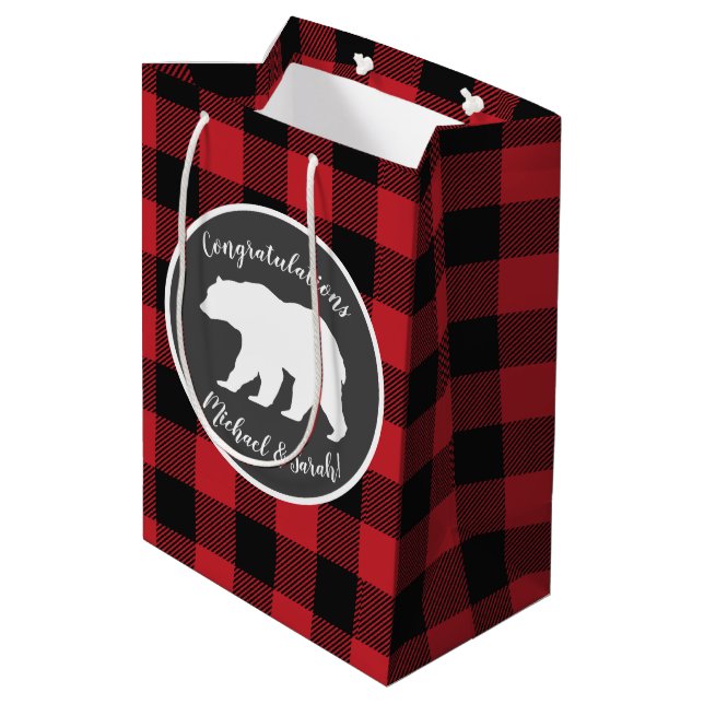 Sac Cadeau Moyen Mama Bear Baby shower Woodland Lodge (Dos Angle)