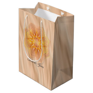 Sac Cadeau Moyen Mandela Florale Jaune Et Orange