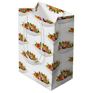 Sac Cadeau Moyen Mangez plus de plantes frais motivation salade let