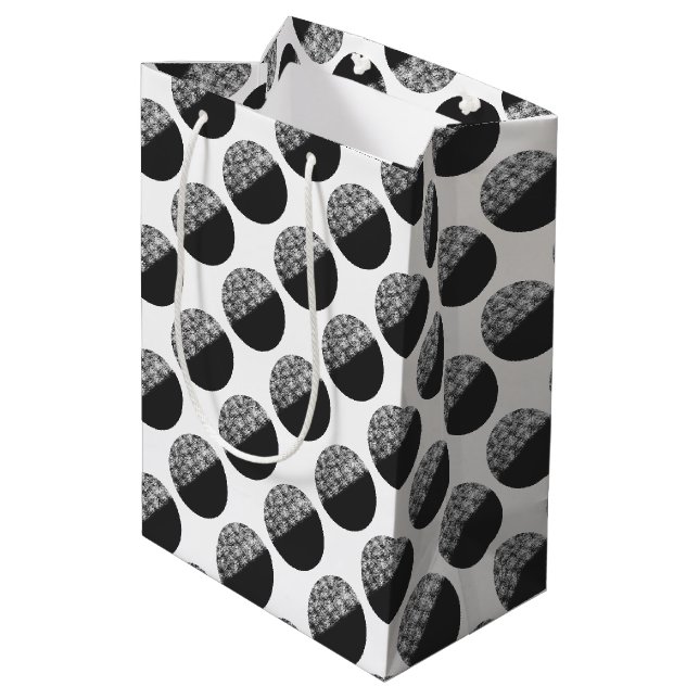 Sac Cadeau Moyen Many Moons Black & White Pattern (Dos Angle)
