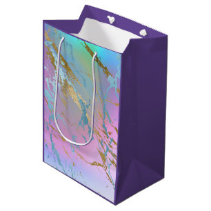 Sac Cadeau Moyen Marbre Millénaire Ombré Pastel Arc-en-ciel Joueu