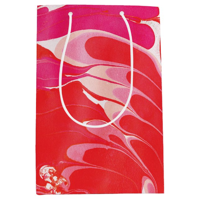 Sac Cadeau Moyen Marbre rouge merry (Devant)