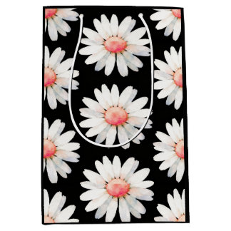 Sac Cadeau Moyen Marguerites à points rouges