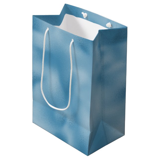 Sac Cadeau Moyen Mariage bleu turquoise (Devant Angle)