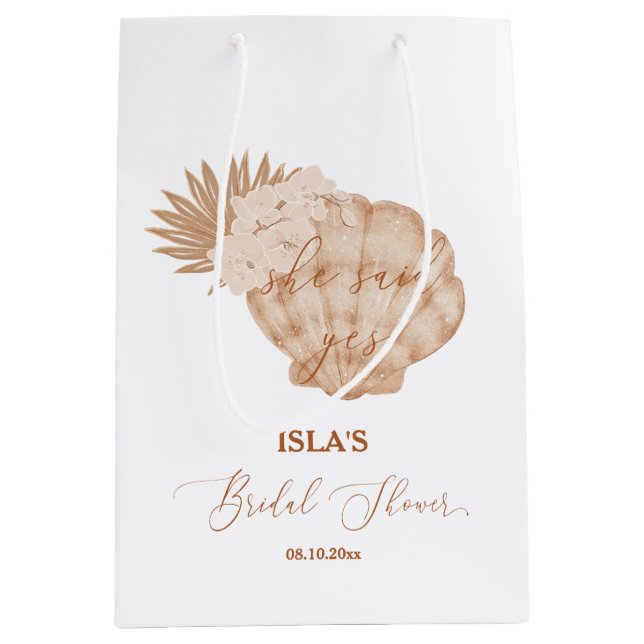 Sac Cadeau Moyen Mariage Bohème sur la Plage (Devant)