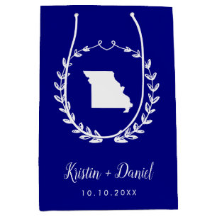 Sac Cadeau Moyen Mariage de bienvenue de la carte bleu de la Marine