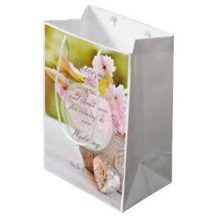 Sac Cadeau Moyen Mariage de fleurs de cerisier-rose