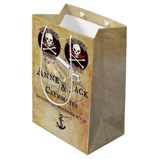 Sac Cadeau Moyen Mariage pirate (Dos Angle)