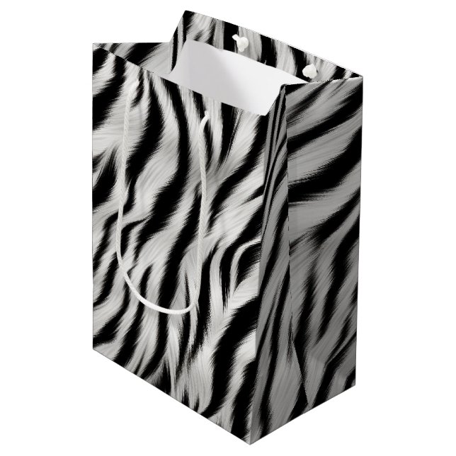 Sac Cadeau Moyen Mariage Poster de animal Chic Zebra (Devant Angle)