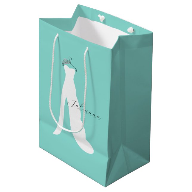 Sac Cadeau Moyen Mariée Et Mariée D'Épouse Voici La Fête De Mariée (Devant Angle)