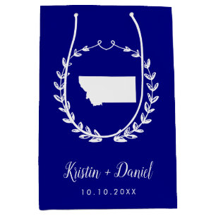 Sac Cadeau Moyen Marine Blue Montana Carte Mariage Bienvenue Swag