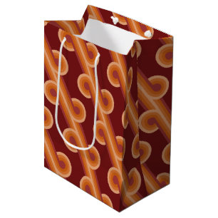 Sac Cadeau Moyen Maroon Rouge Orange Cercles Fusion Art Motif