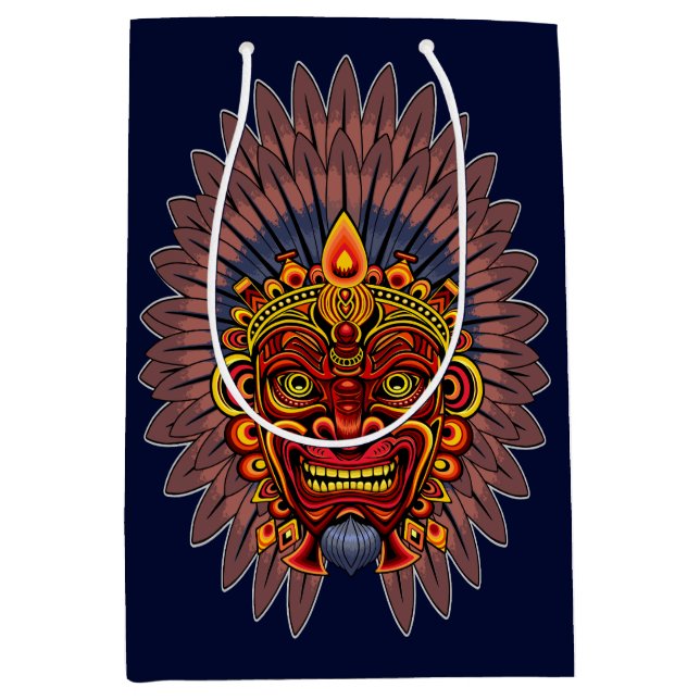 Sac Cadeau Moyen Masque rituel du roi guerrier tribal (Devant)