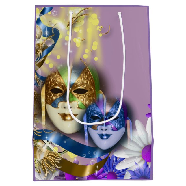 Sac Cadeau Moyen Masques vénitiens de quinceanera de mascarade (Dos)