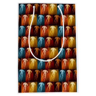 Sac Cadeau Moyen Méduse aquarelle marine vintage élégante