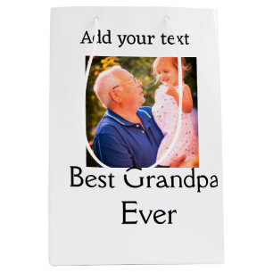 Sac Cadeau Moyen Meilleur grand-père jamais grand-père photo cadeau