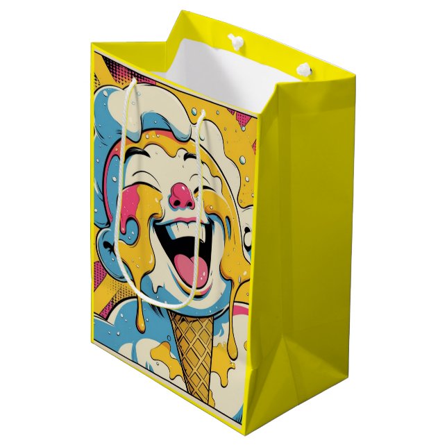 Sac Cadeau Moyen Melting Joy – Ice Cream Pop Art Explosion (Devant Angle)