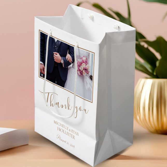 Sac Cadeau Moyen Merci de mariage élégant Photo (Créateur téléchargé)