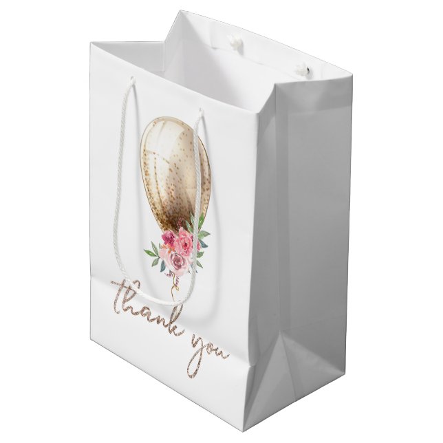 Sac Cadeau Moyen Merci de Parties scintillant de luxe Balloon (Devant Angle)