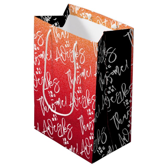 Sac Cadeau Moyen Merci d'être génial ! Journée mondiale des complim (Devant Angle)