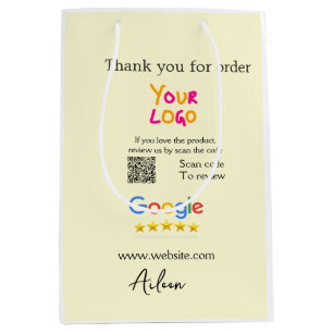 Sac Cadeau Moyen Merci Google avis scan QR entreprise