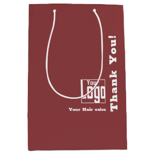 Sac Cadeau Moyen Merci Logo Simple ! Salon Bourgogne aux cheveux bl