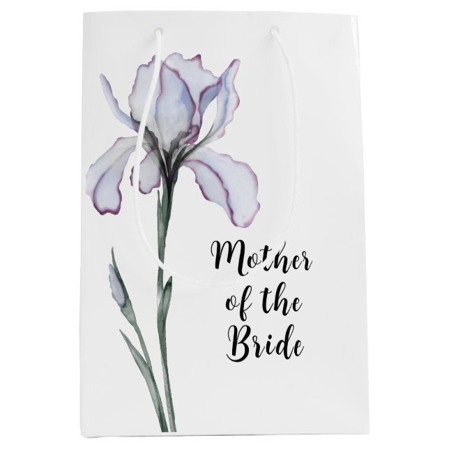 Sac Cadeau Moyen Mère de la mariée Lavande moderne Iris Mariage (Devant)