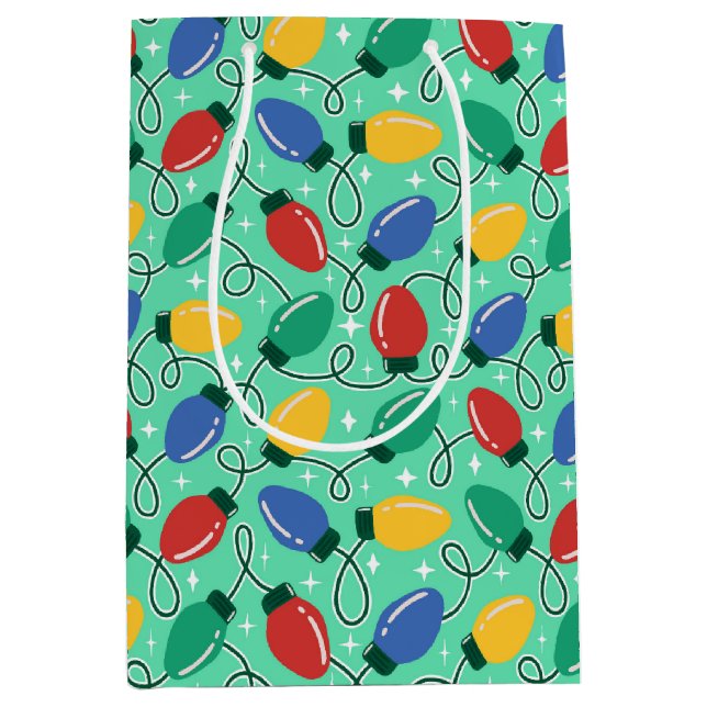 Sac Cadeau Moyen Merry & Bright Lights  (Devant)