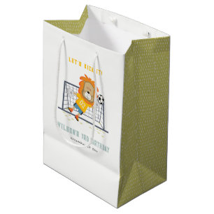 Sac Cadeau Moyen Mettons-nous Lion Goalkeeper Soccer Anniversaire d