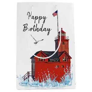Sac Cadeau Moyen Michigan Big Red Lighthouse