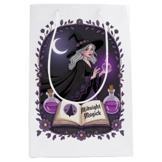 Sac Cadeau Moyen Midnight Magick Illustration of a Young Witch